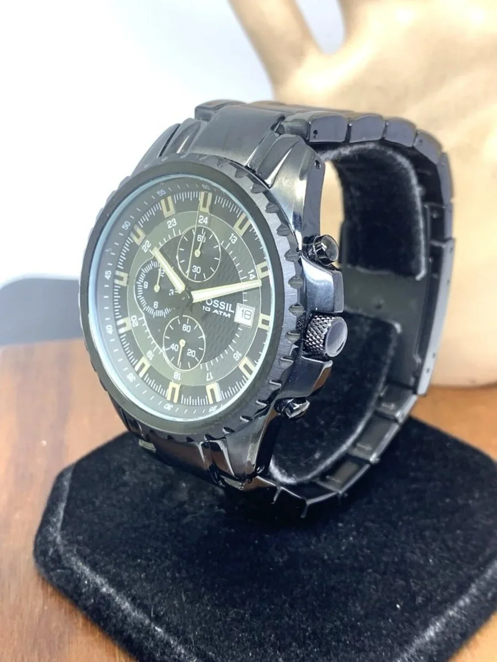 Fossil Men's Watch CH2473 Quartz Chronograph Black Dial Stainless Steel 42mm
